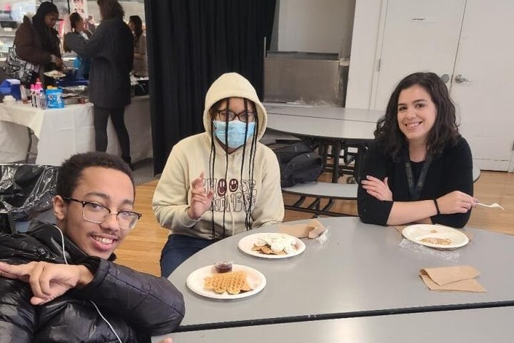 BSA students enjoying Waffle Wednesday.