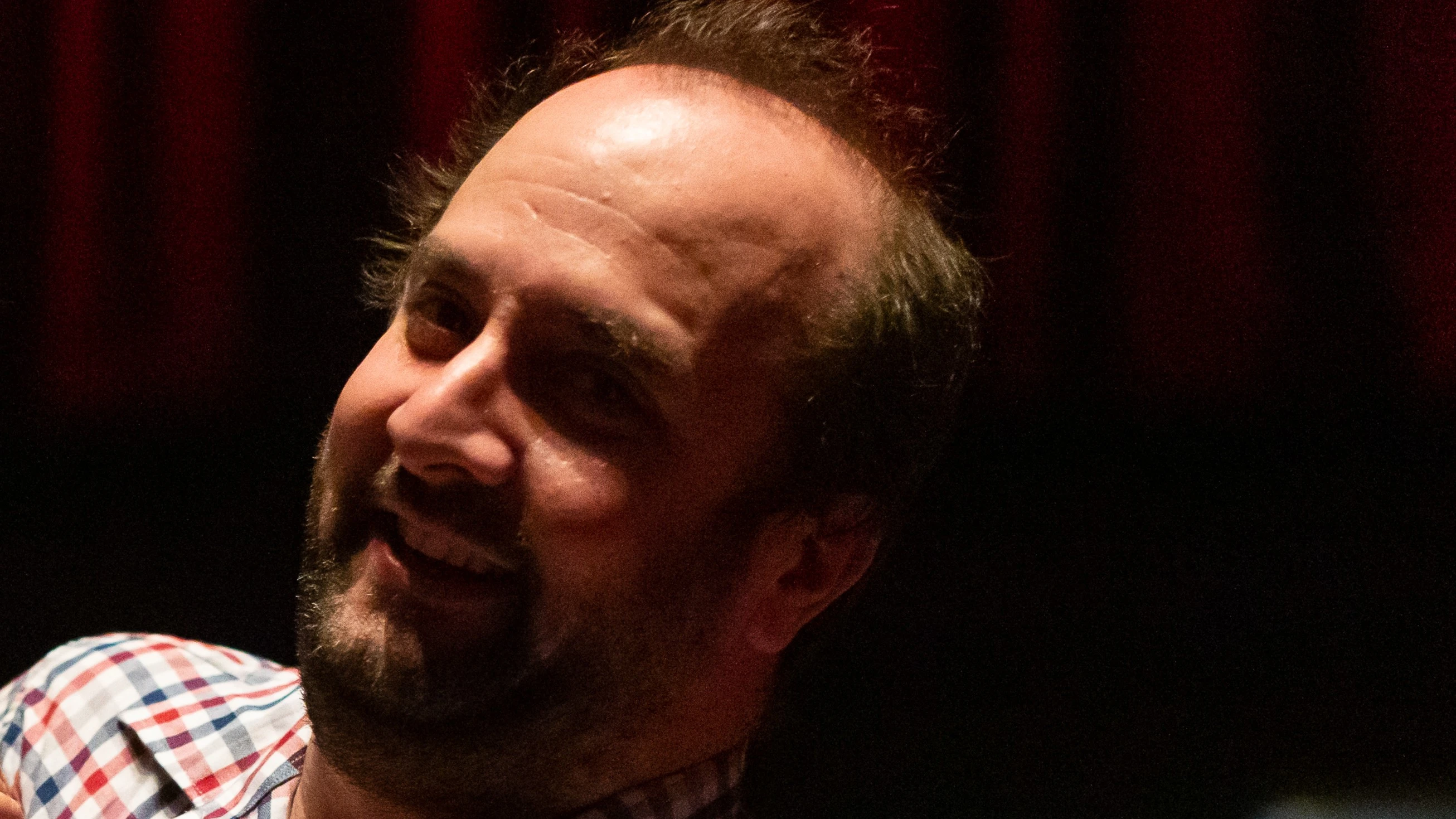 Composer Tarik O’Regan at the final dress rehearsal for the 2019 HGO world premiere of his opera The Phoenix.