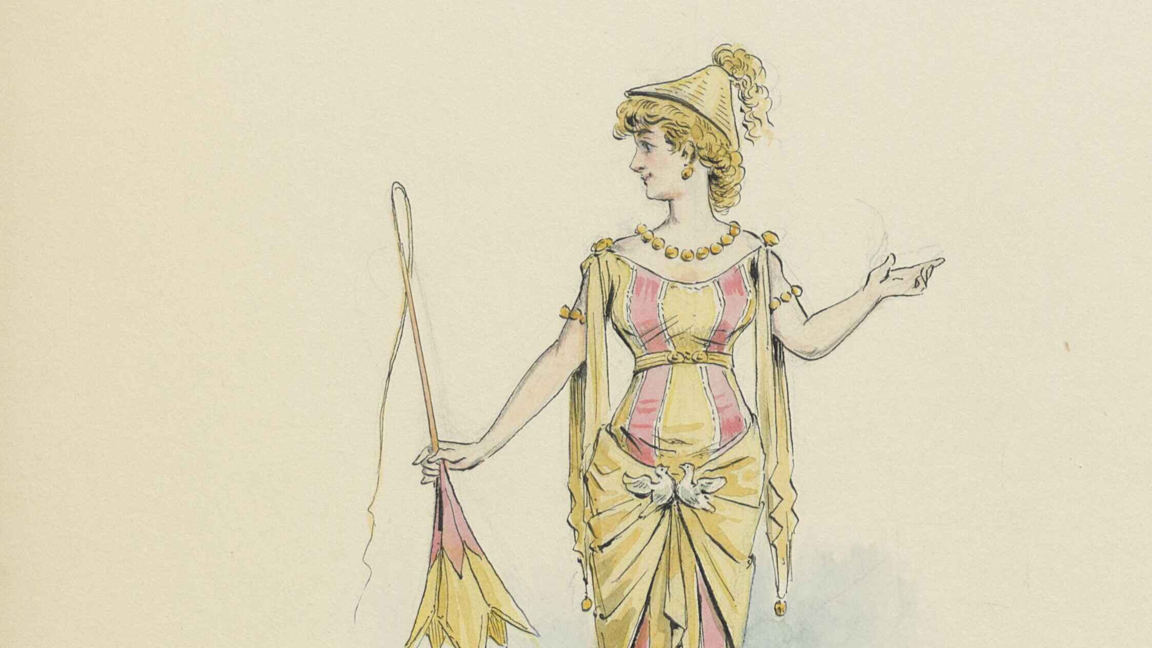 Draner’s costume design for an 1876 production of Offenbach’s La belle Hélène.