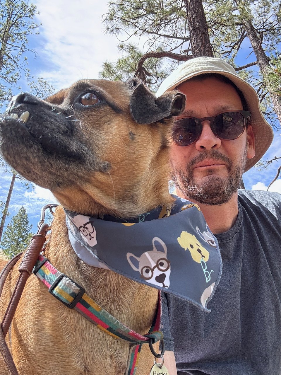 Director of Finance Jeremy Patfield and his dog, Harriet.