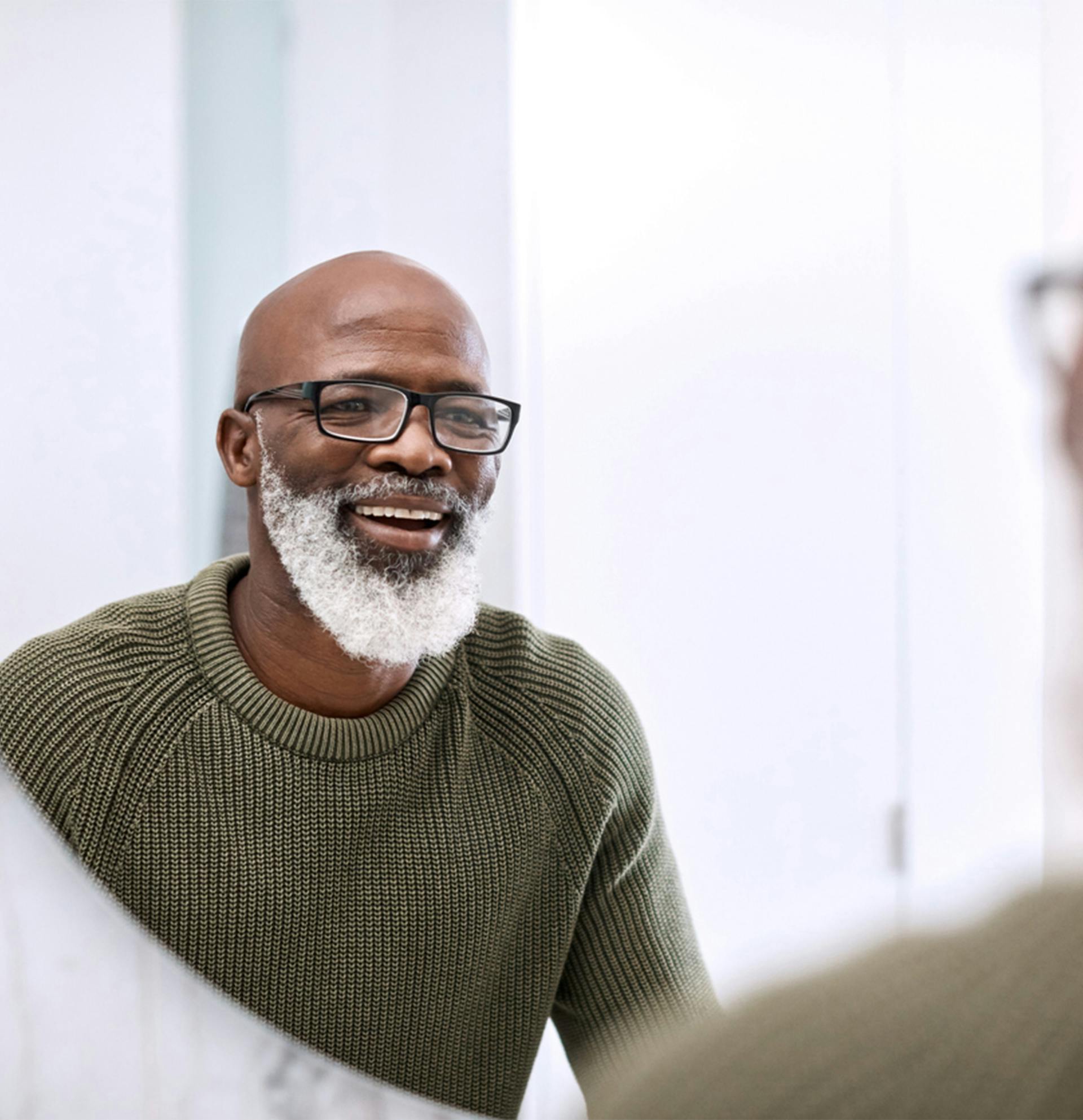 Man looking into a mirror