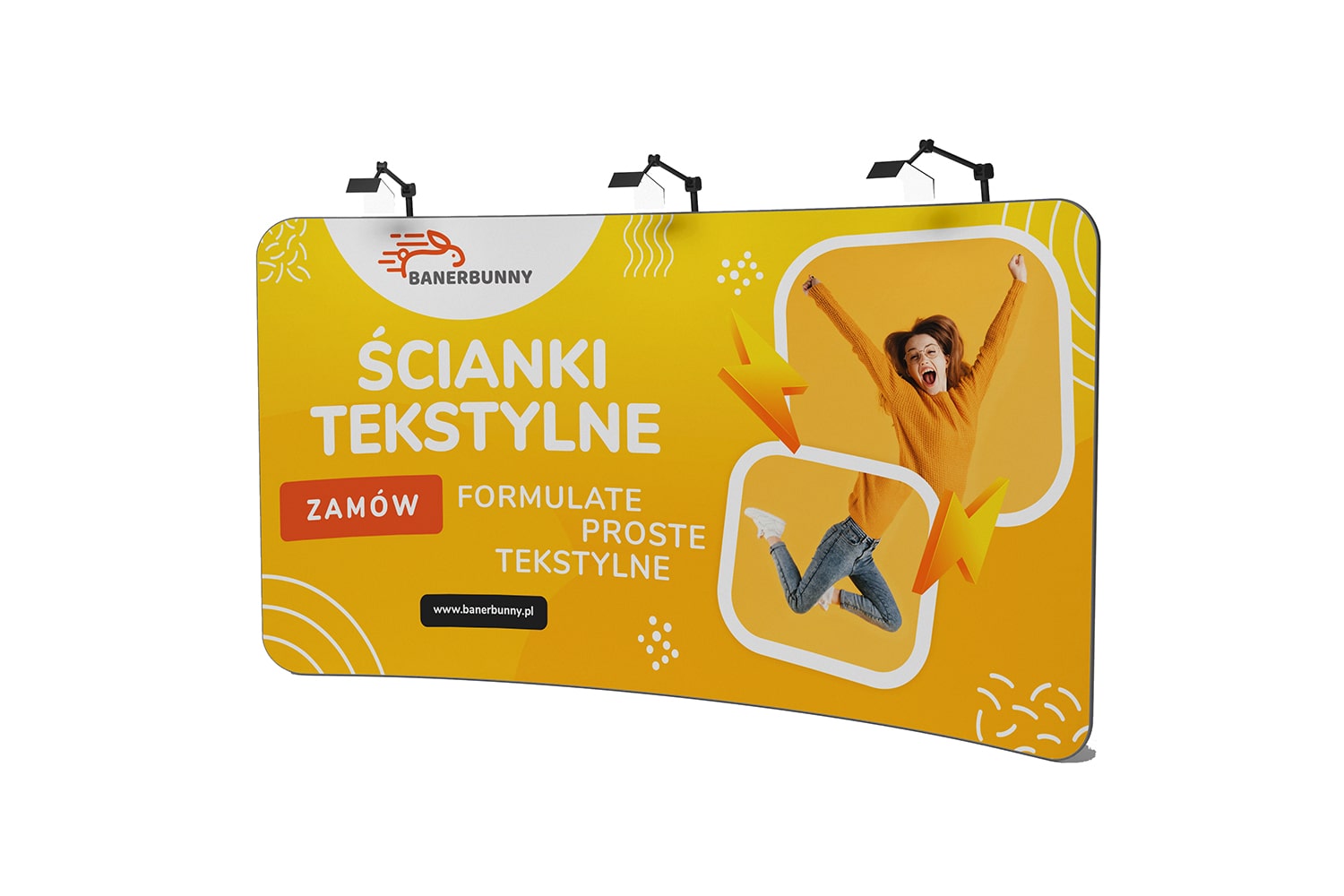 ścianka tekstylna łukowa