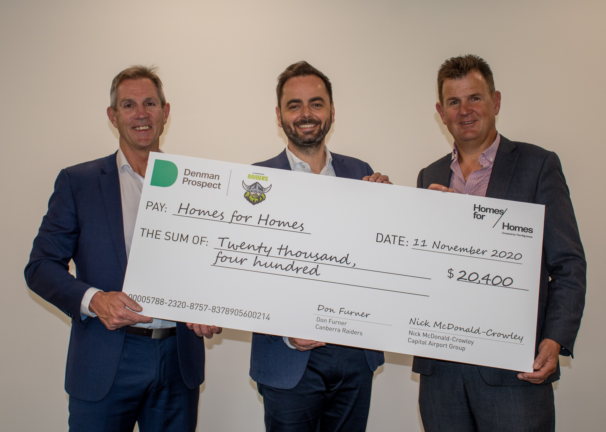 Image for $20,400 donated to Homes for Homes