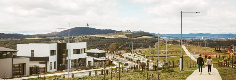 Couple walking along Ridgeline trail Image for Lighting improvements in Denman Prospect
