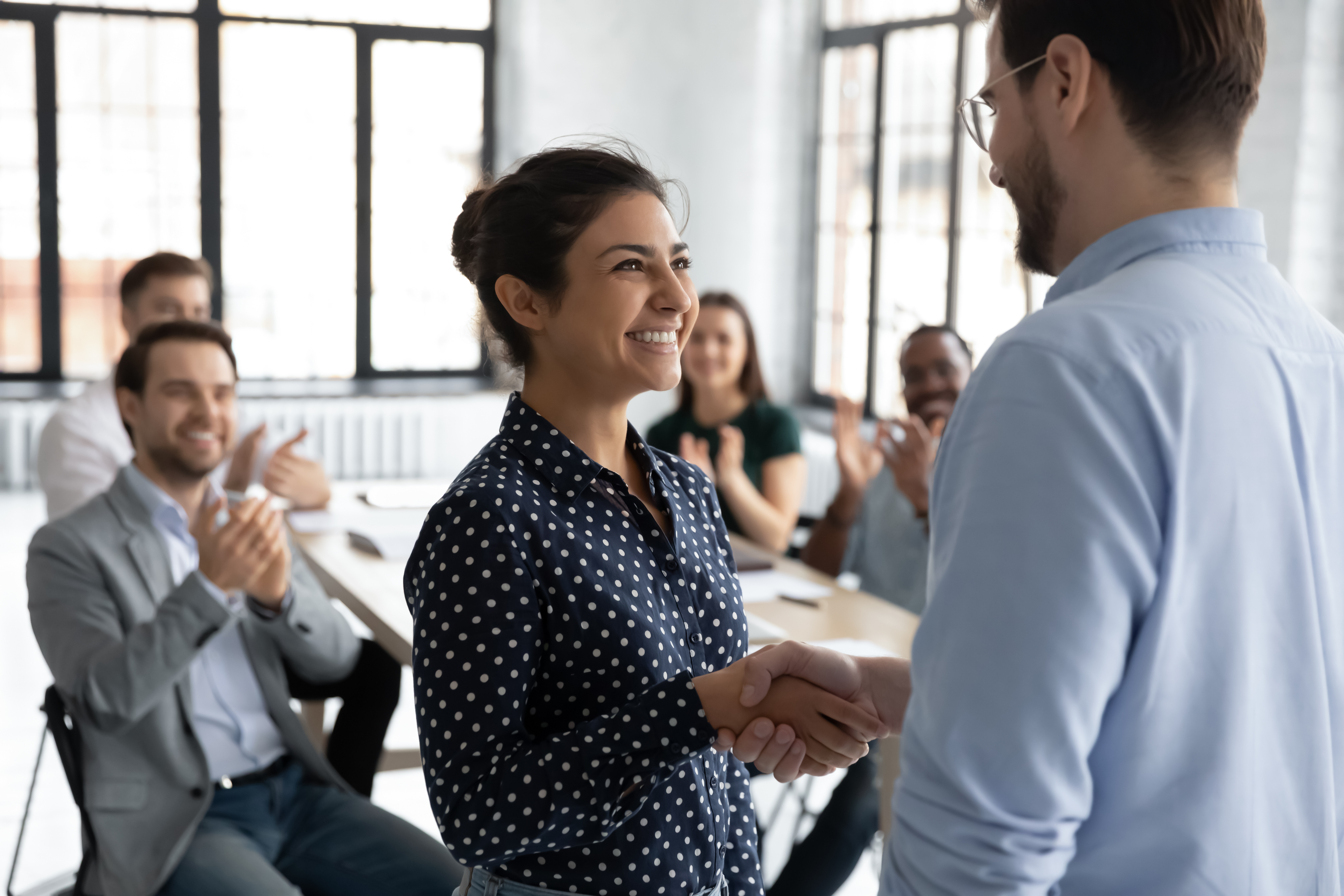 Showing appreciation to an employee so they feel valued