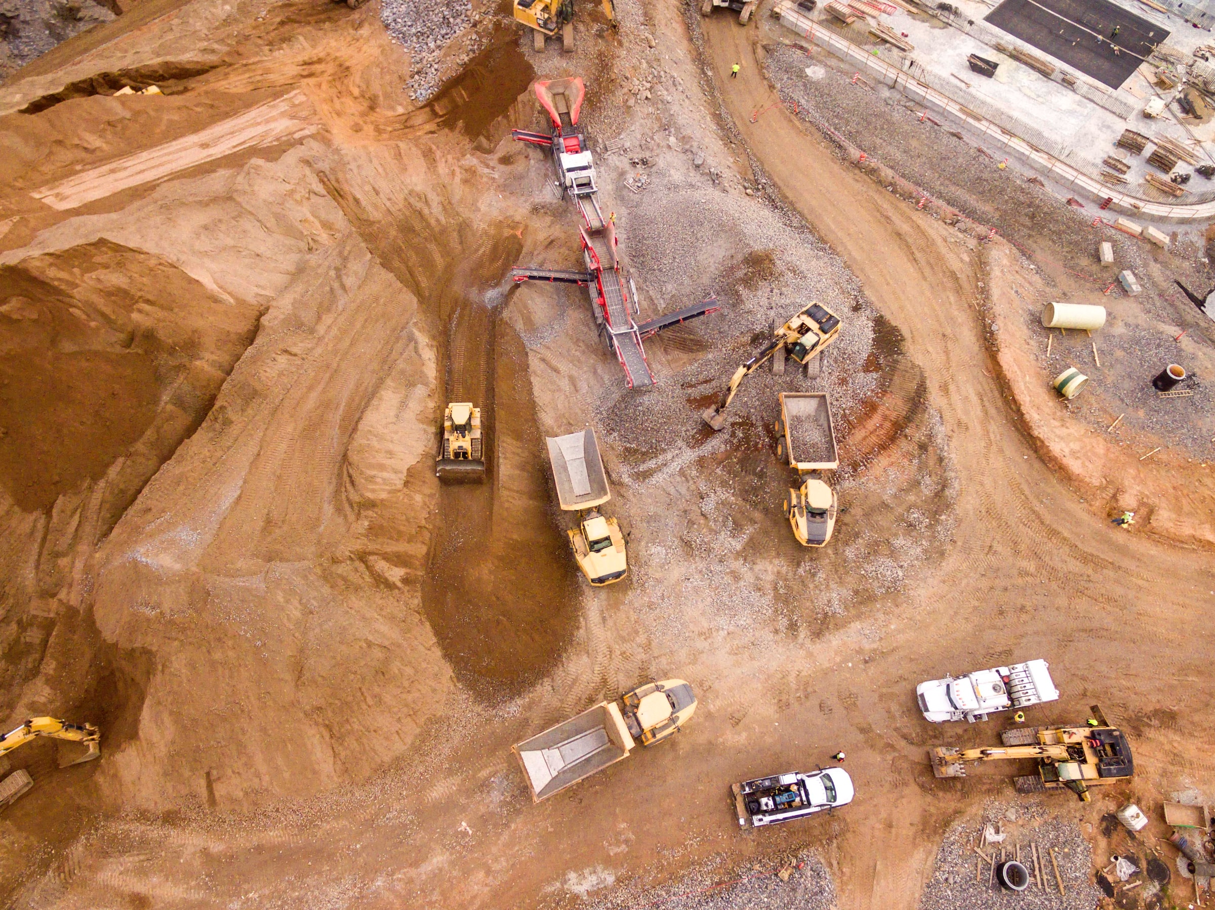 Construction site seen from above