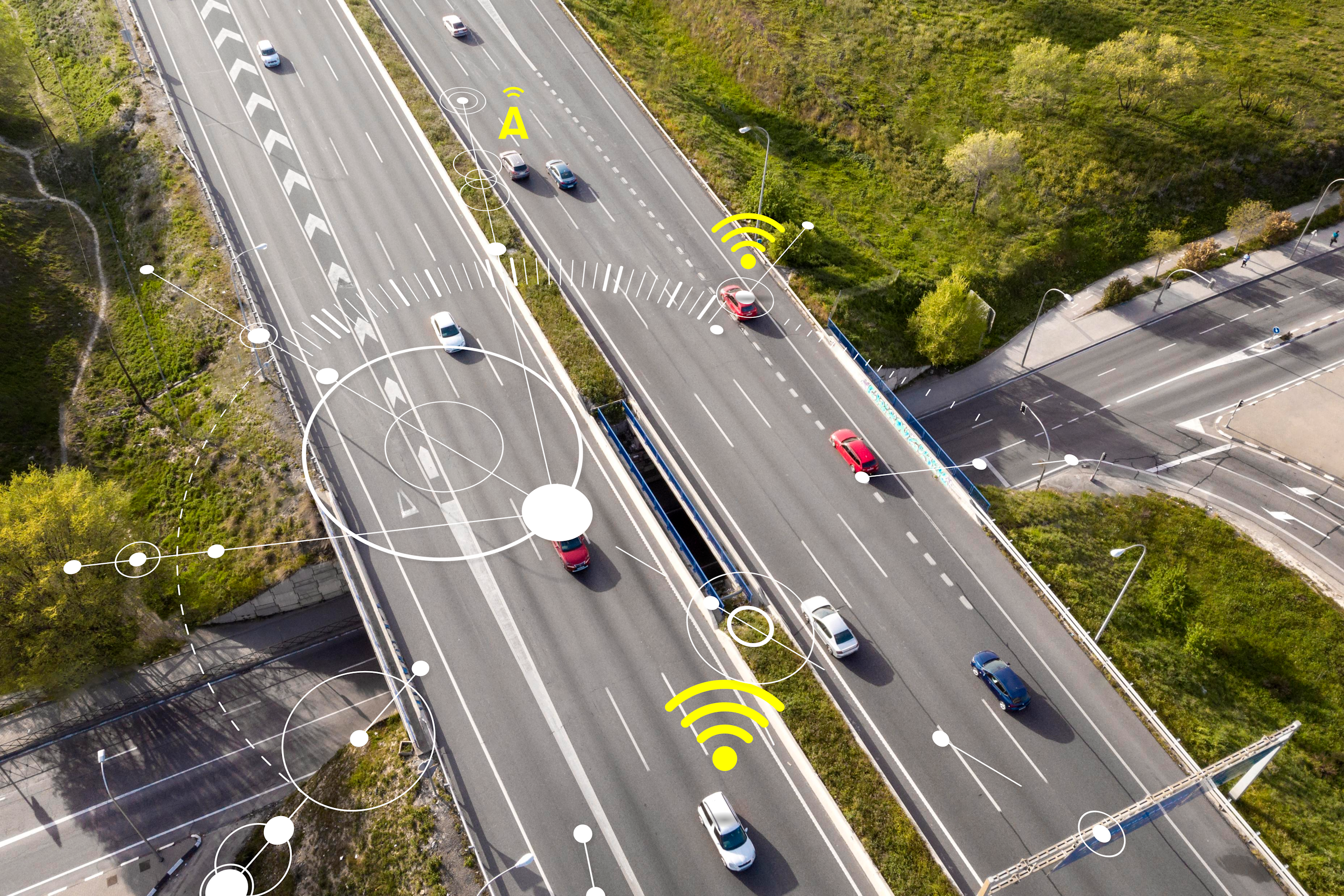 Cars driving on a motorway