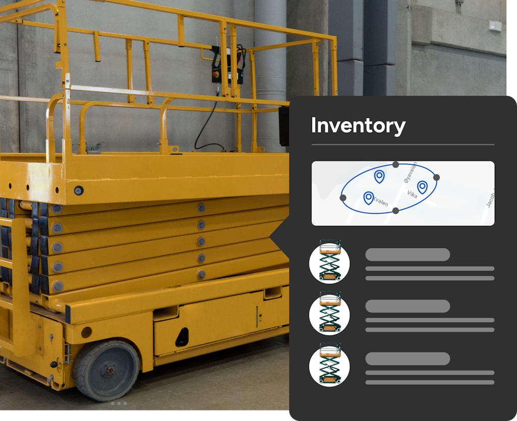 Lift with ABAX geofence inventory tracking graphic