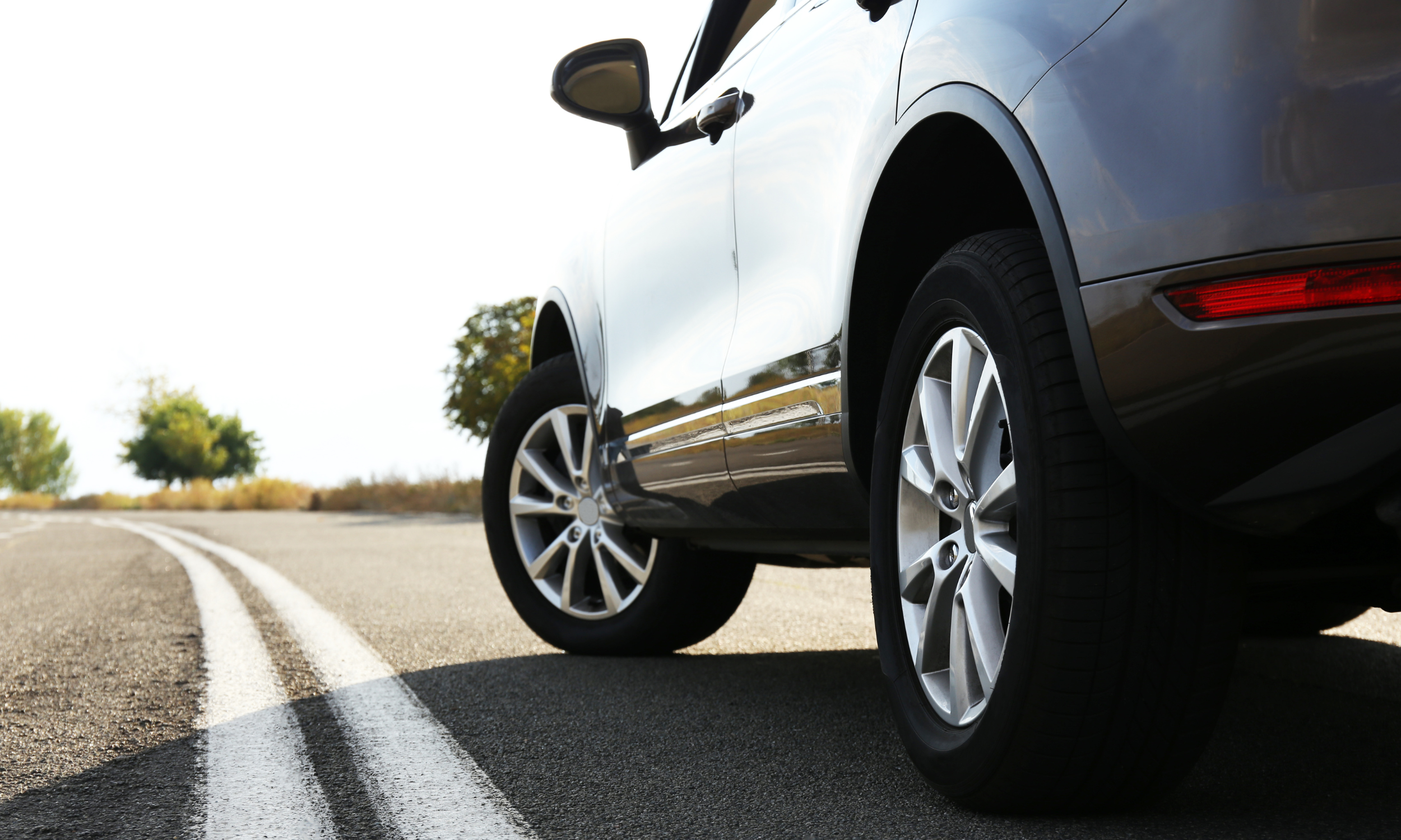 grey car on road