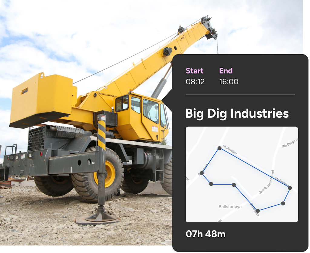 yellow machine entering and leaving geofence