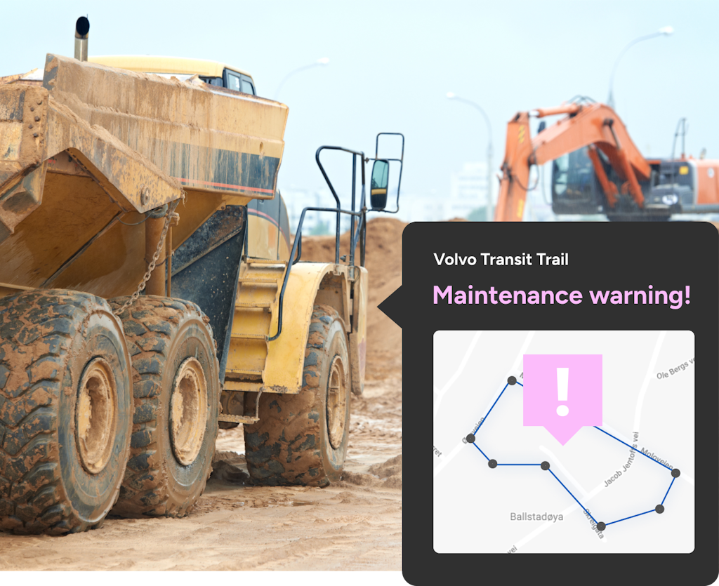 yellow dumper and orange digger at construction site maintenance warning