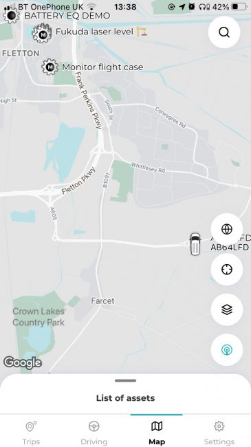 ABAX Driver App Map Overview