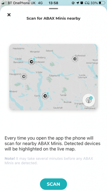 ABAX Driver App Mini Scan 1
