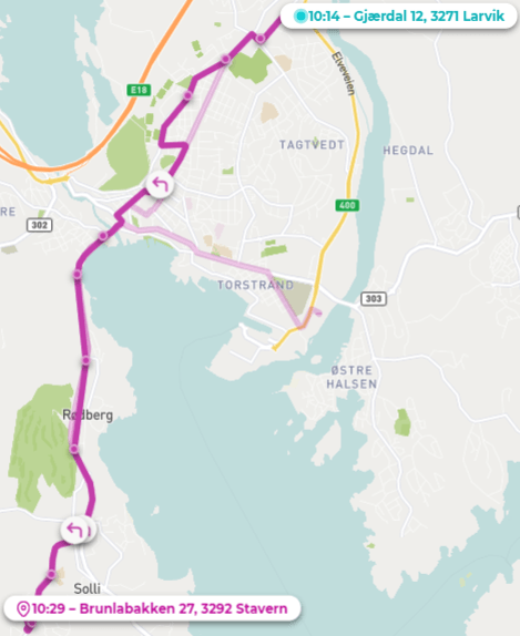 Map Route Driving behaviour