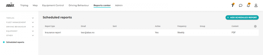 Scheduled Report Overview