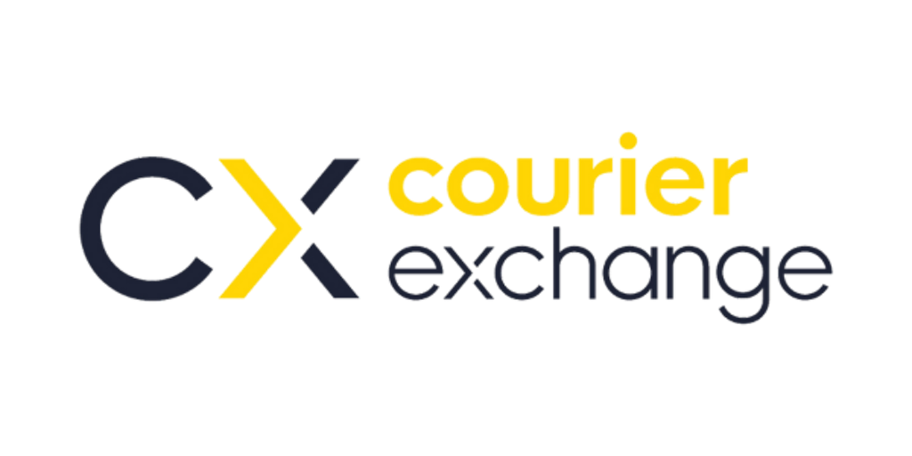 Courier Exchange logo in black and yellow