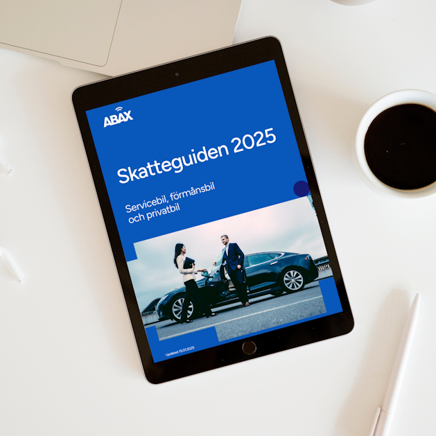 En ipad med en skatteguide for fordon