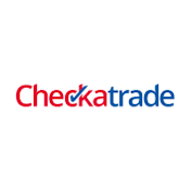 Red and blue Checkatrade logo on white background