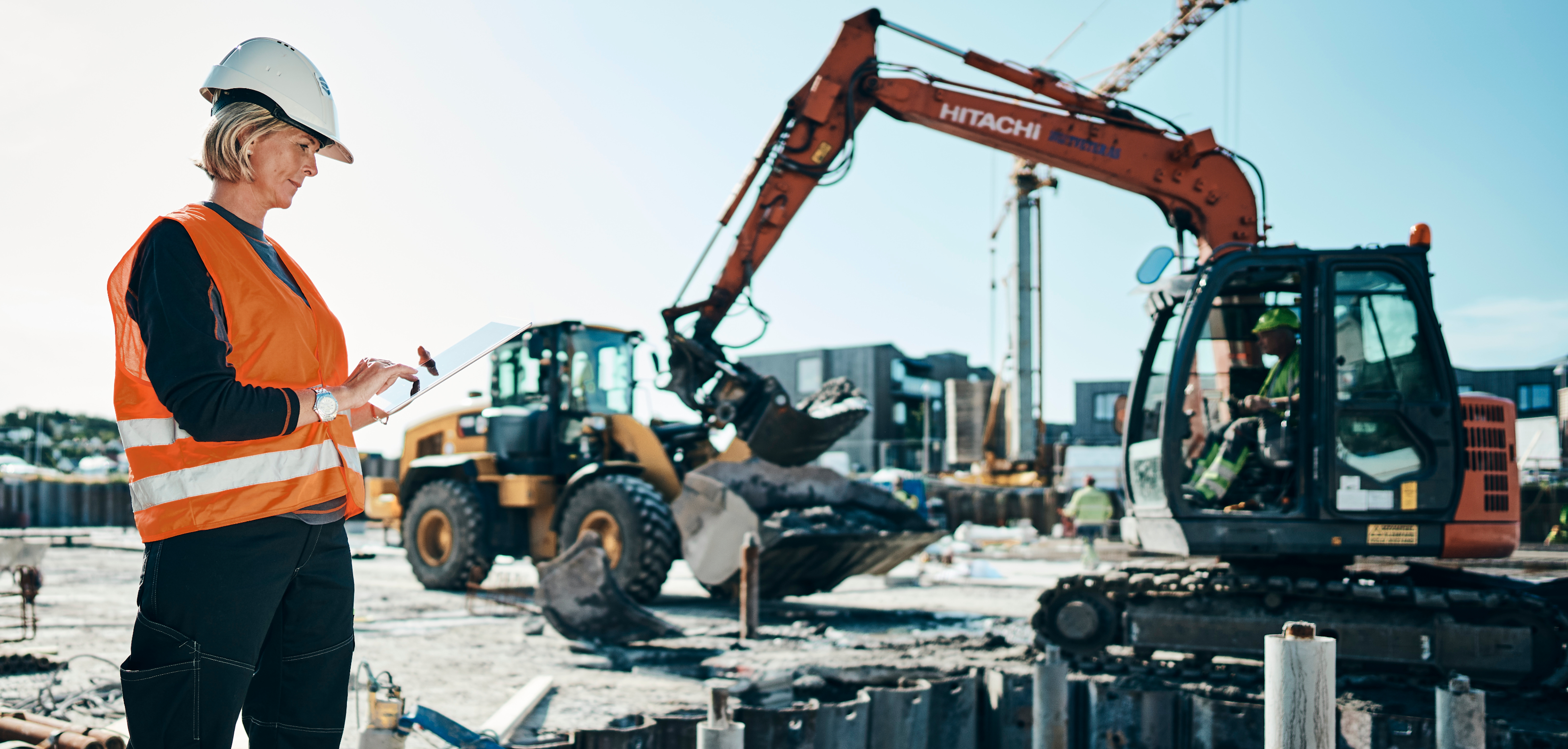 ABAX customer on big construction site making sure everything is well