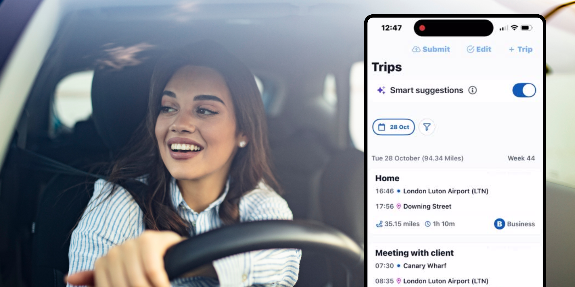 Ritregistratie Smart suggestions