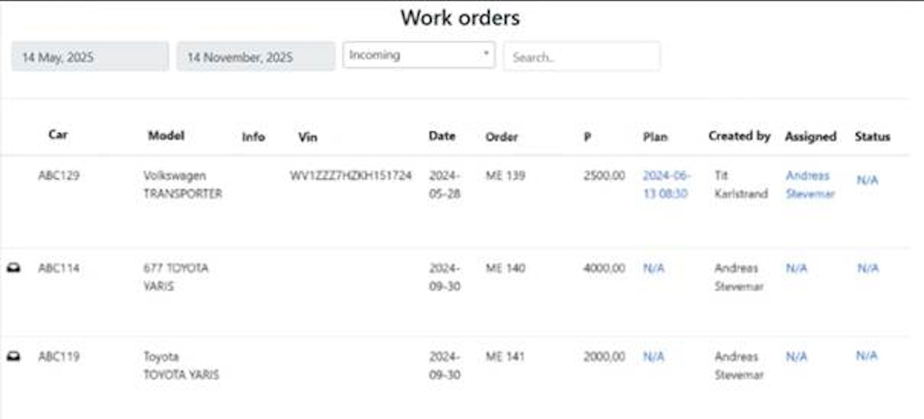 Fleet360 work orders showcase