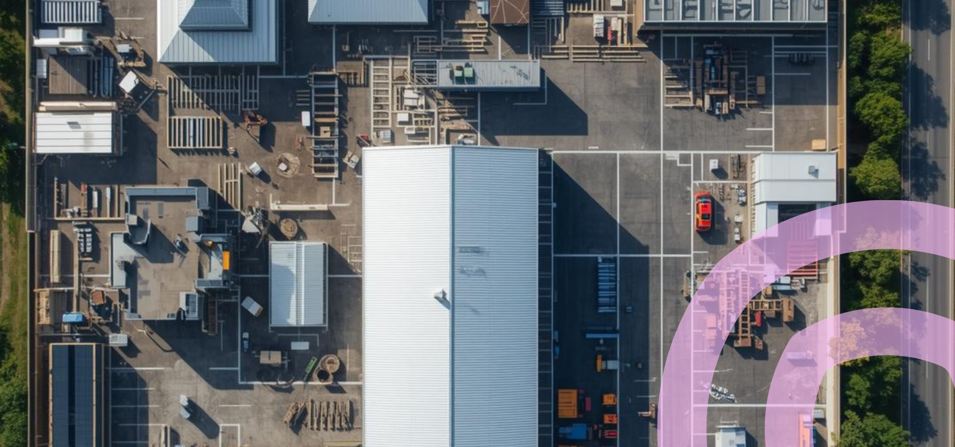 Manufacturing site with indoor and outdoor areas