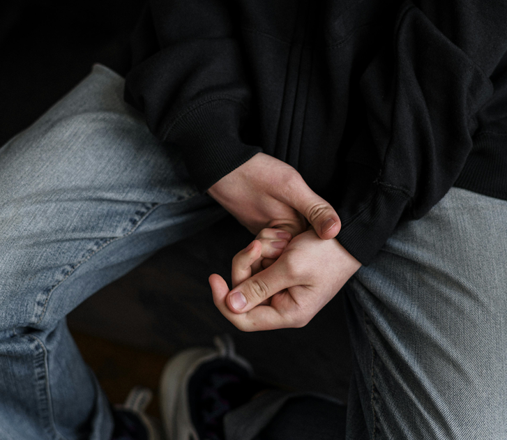 Hands of a person getting counselling