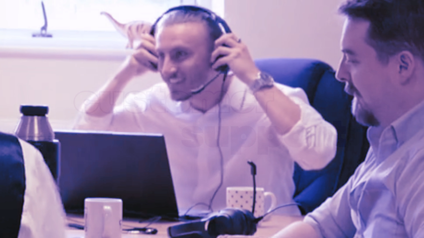 Person putting on headphones