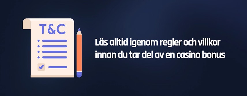 Regler och villkor för casino bonus