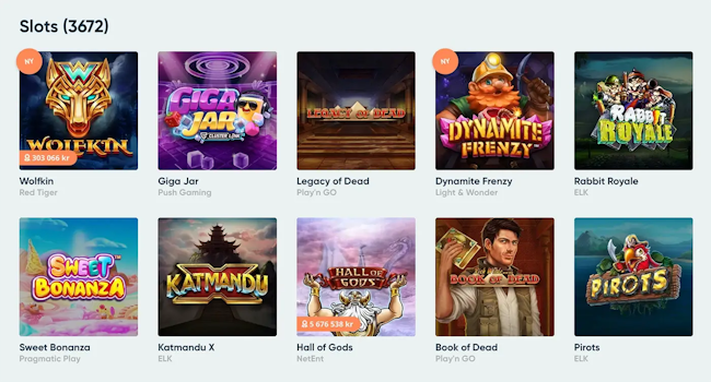 Spelutbud hos Speedy Casino