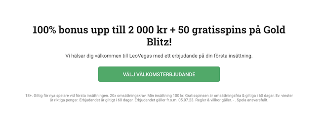 Leovegas casino bonus