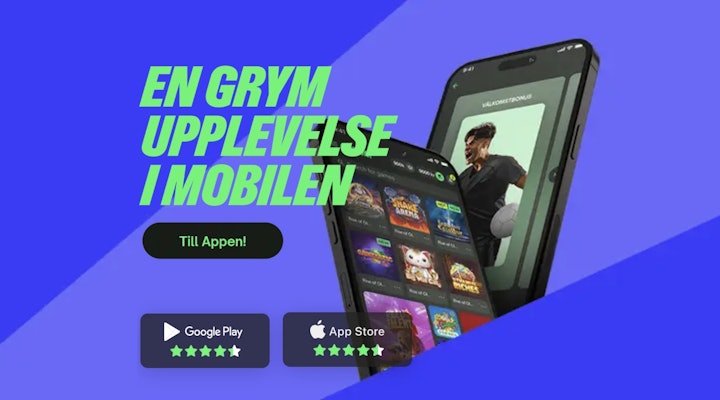 ComeOn app finns att ladda ner både på Google Play Store och App Store ComeOn App