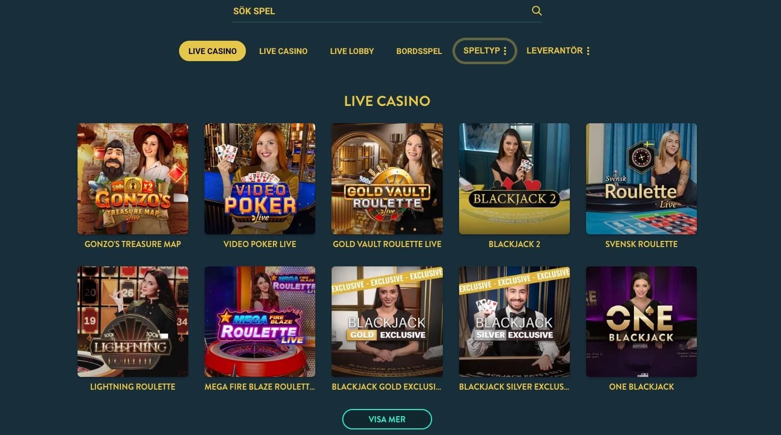 No Account Casino live casino spel