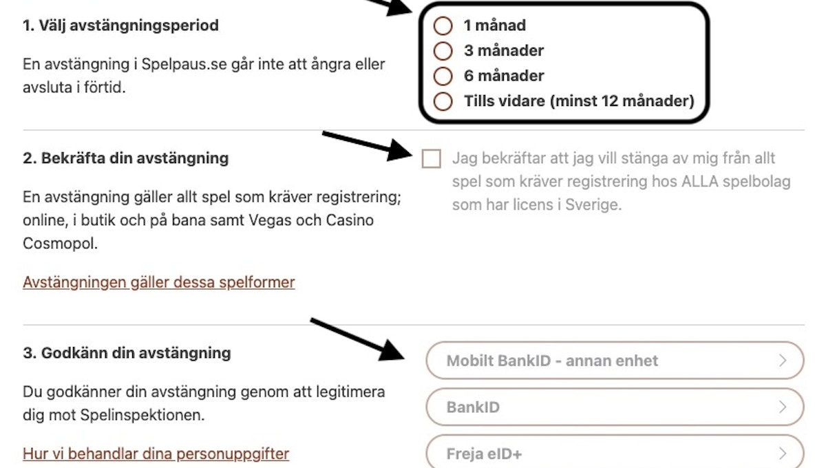 Så stänger man av sig hos Spelpaus Spelpaus förklarat hos casinon