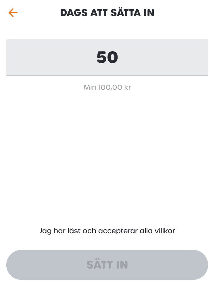 casino insättningsgräns 50 kr