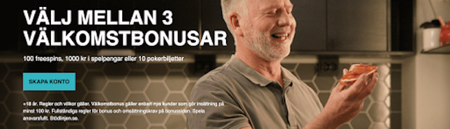 Välj mellan tre bonusar hos casinot