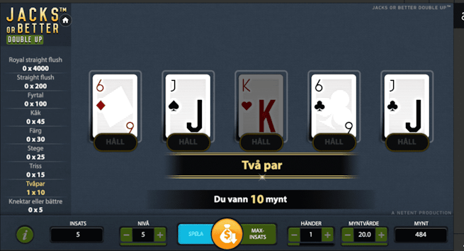 Vinst i Videopoker