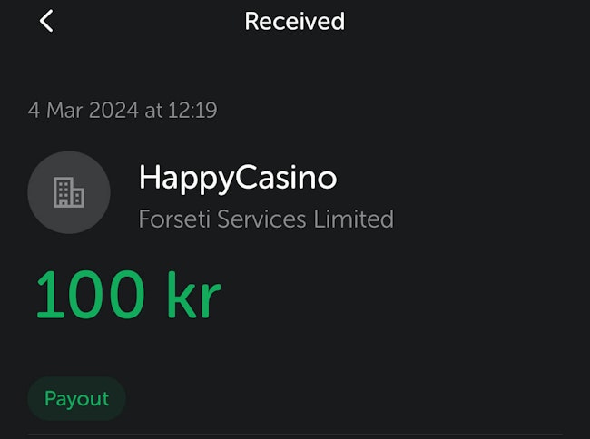 Happy casino uttag