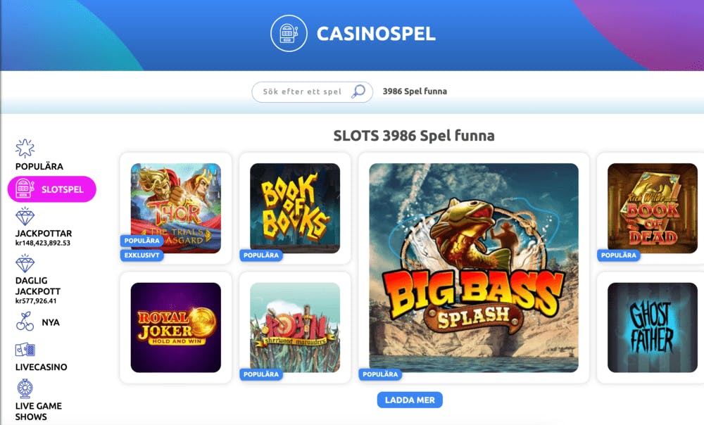 Slotstars spellobby