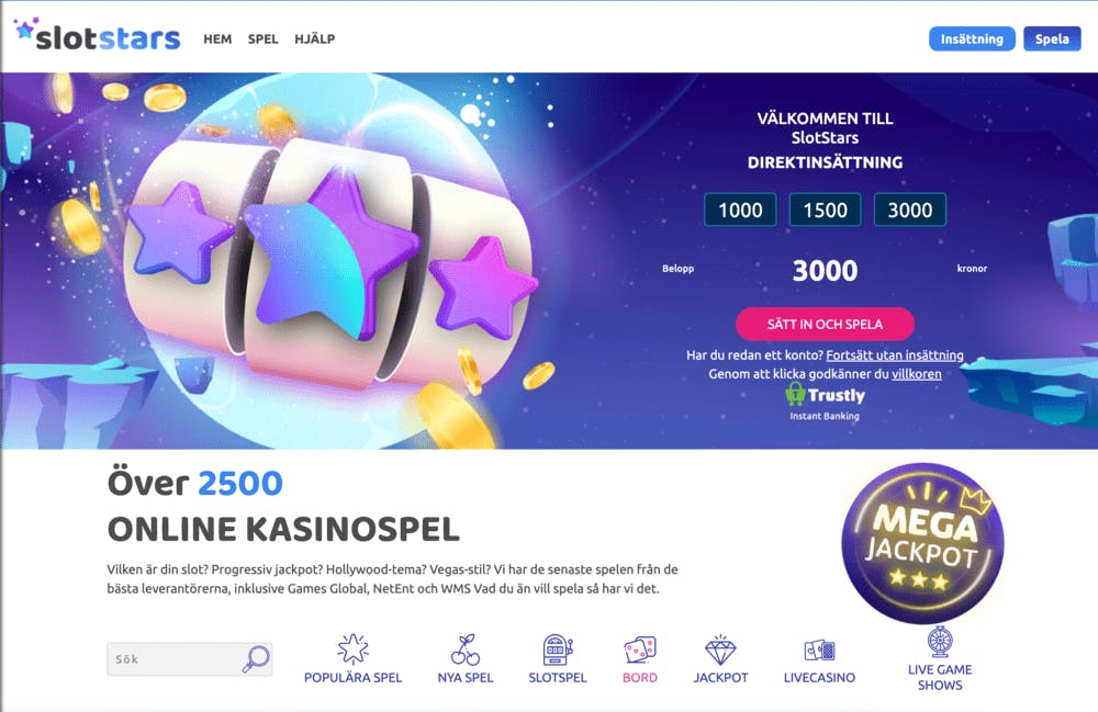 Slotstars startsida