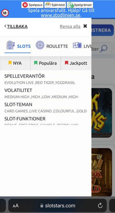 Slotstars mobilcasino