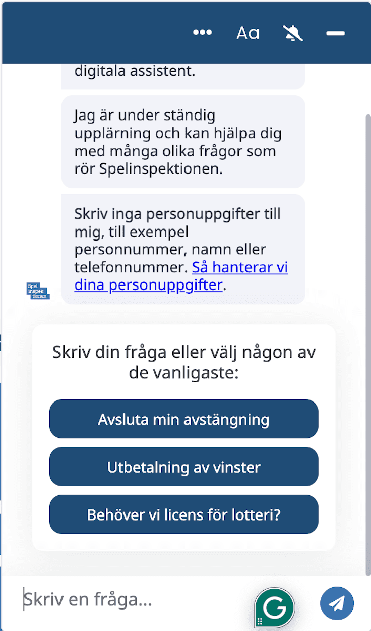 Ställ fråga Spelinspektionen