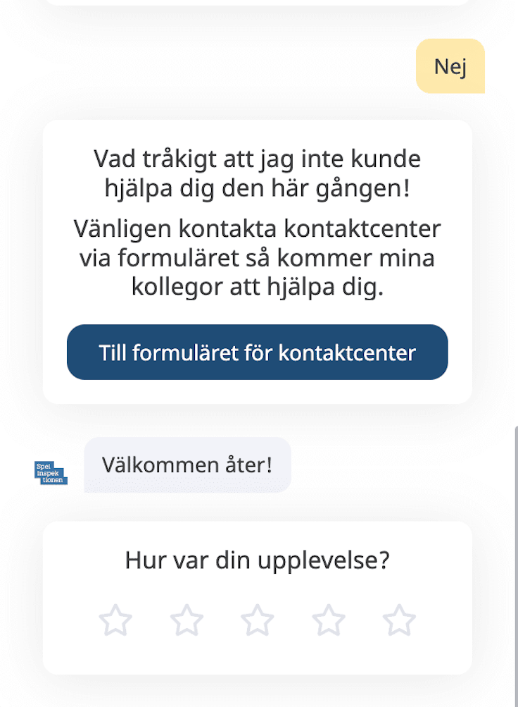 Betygsätt upplevelsen