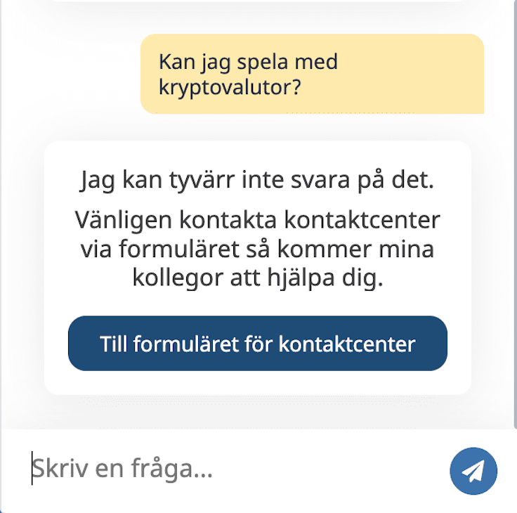 fråga om krypto till Spelinspektionen