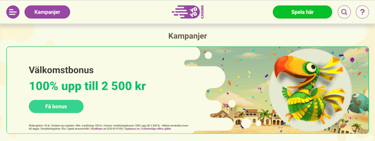 YoYo Casino - 2500 kr
