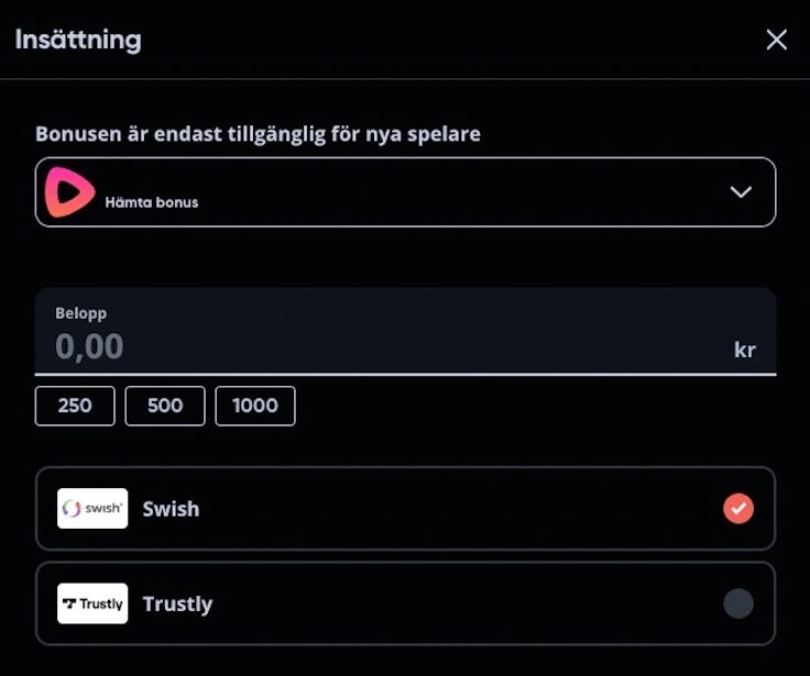 Speedy casino insättning