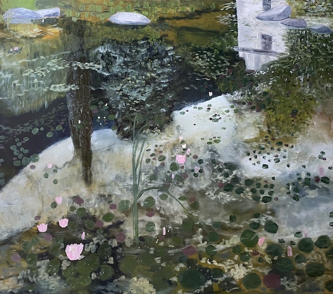 Am Teich - 2023 - 155cmx185cm - Öl auf Leinwand(c) Carl von Pfeil