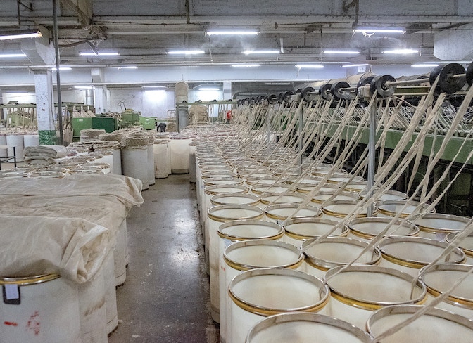 Greenland company in Shanxi Province, where yarn is spun and fabric is woven