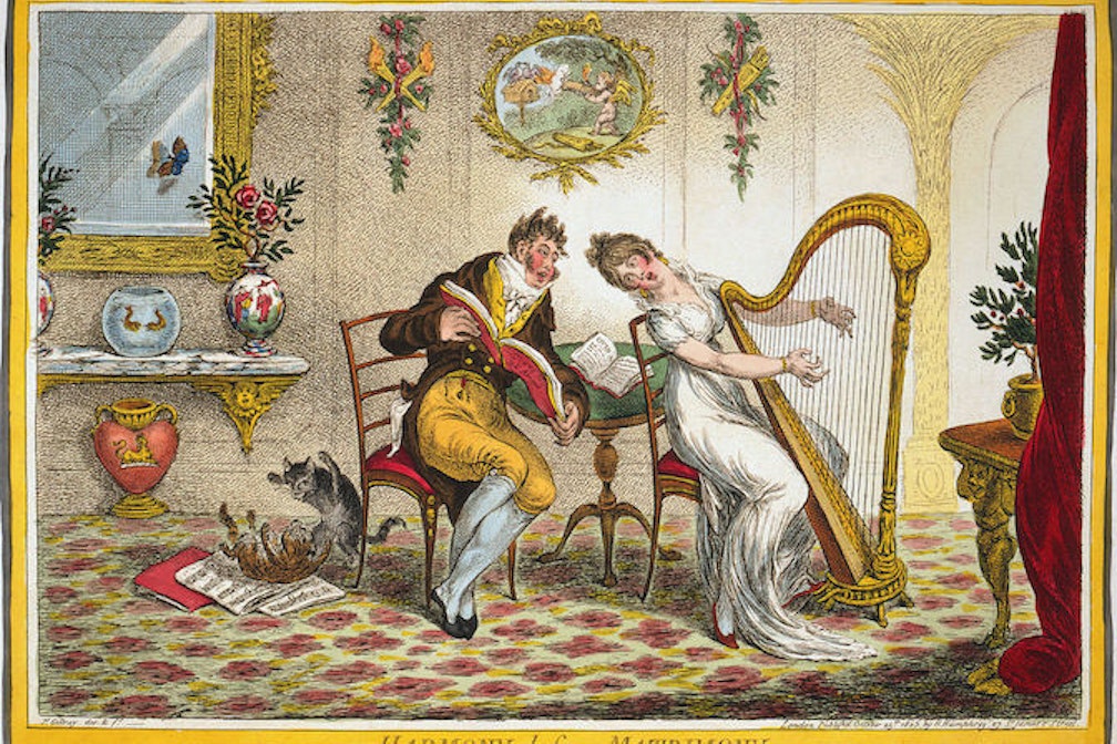 Harmony before Matrimony caricature by James Gillray