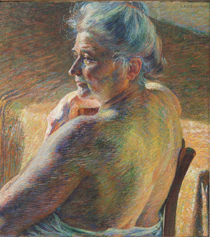 Umberto Boccioni, Nudo di spalle (Controluce), 1909, Mart